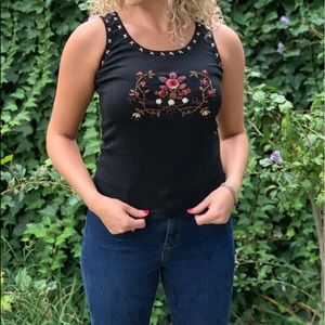 Embroidered tank top